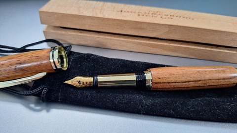 Fountain pen with golden finishes